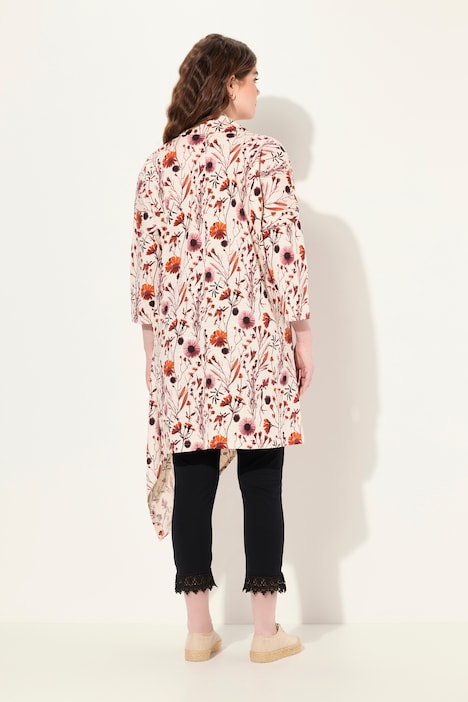 Longshirt, Wickeloptik, Schalkragen, 3/4-Arm, Biobaumwolle