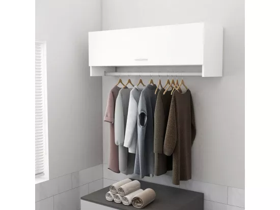 Garde-robe blanc 100x32,5x35 cm bois d'ingénierie