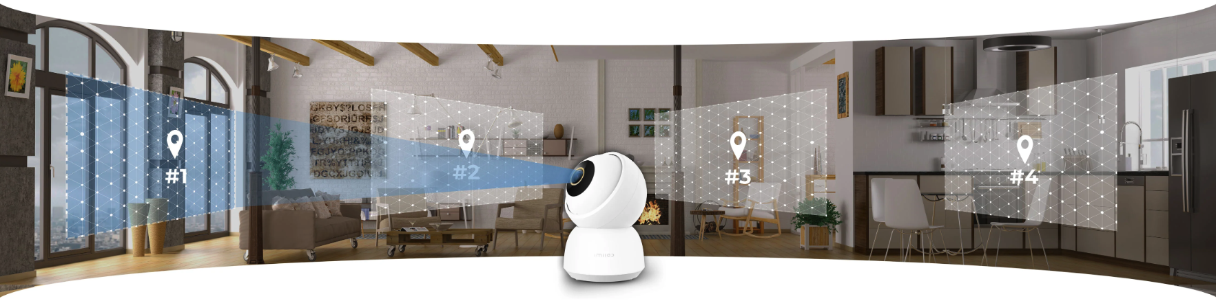 Imilab (by Xiaomi*) - (4MP) C30 WiFi IP Kamera 2.5K 1440p 360° IR Nachtsicht / Bewegung- und Geräuscherkennung   2-Wege-Audio / Micro SD (iOS/Android)