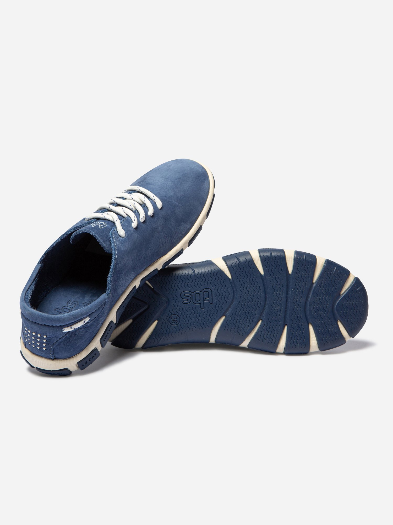 Tennis Femme Confort Nubuck Bleu