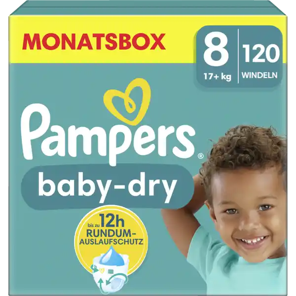 Baby Dry Windeln Gr.8 (17+kg)  Monatsbox