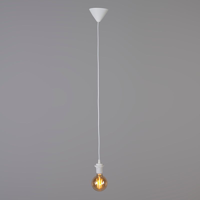 Moderne hanglamp wit met zwarte kap 45 cm - Pendel