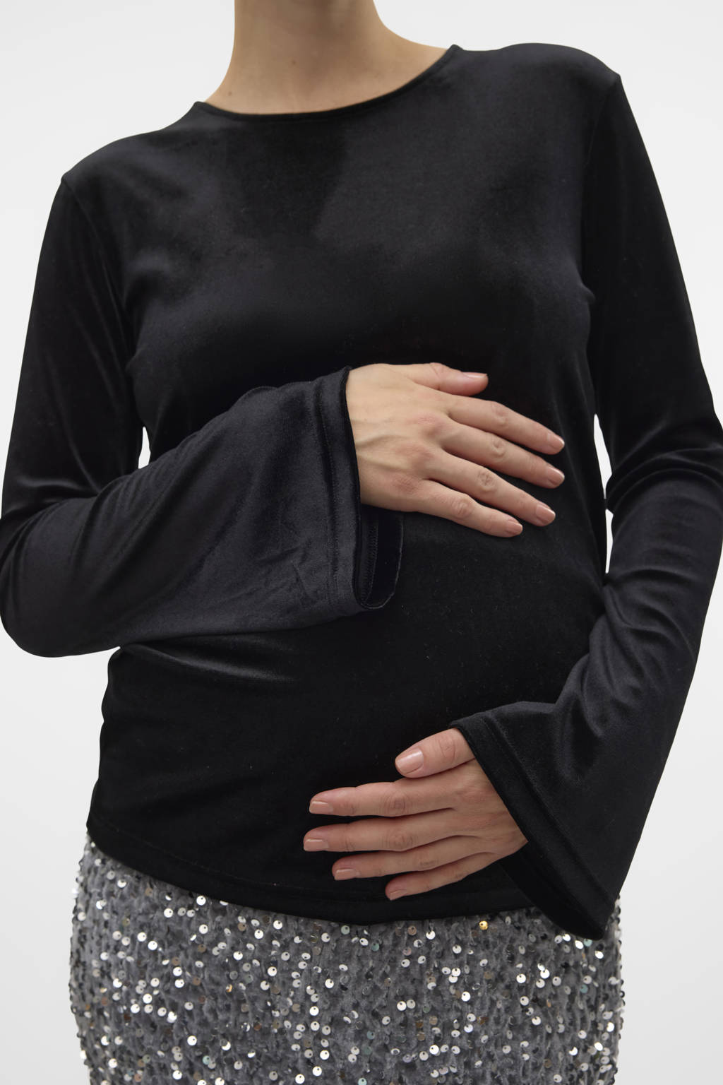 MAMALICIOUS zwangerschapstop met strik MLSANDRA zwart