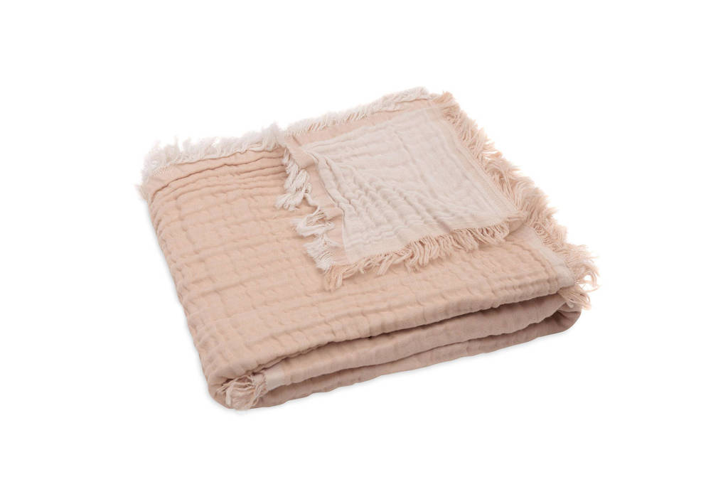 wiegdeken Fringe Moonstone/Ivory