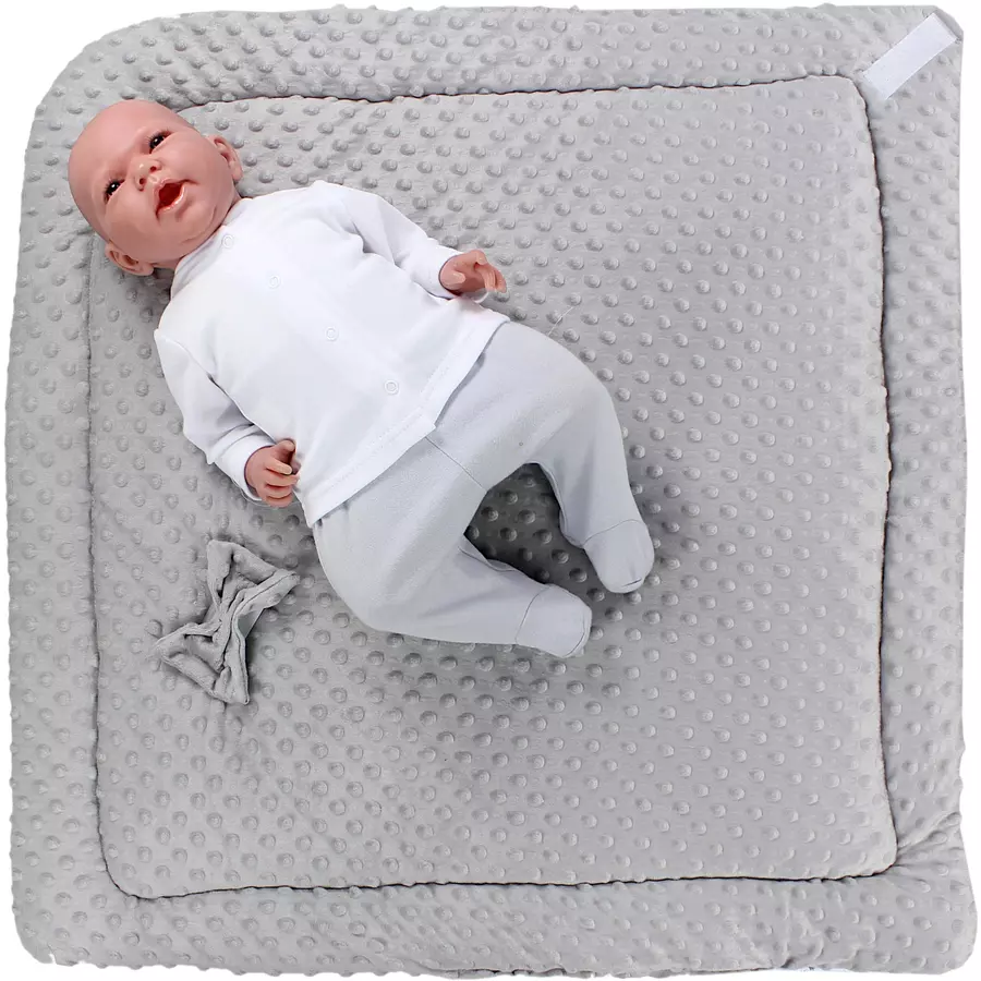 TupTam Baby Winter Einschlagdecke Warm Wattiert Minky weißgrau