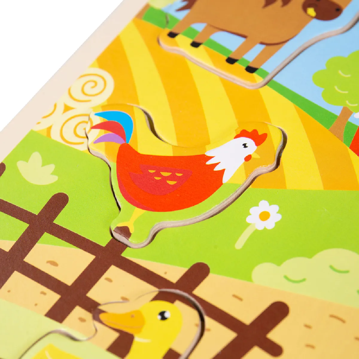 BIGJIGS TOYS Puzzle de Sons de Ferme en Bois