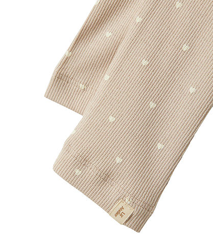 Lil' Atelier Leggings - Rib - NmfGago - Grey Morn/Heart