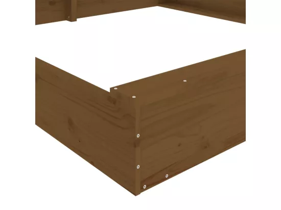 Bac à sable jeu bois marron 160 x 160 x 20 cm 02_0041522