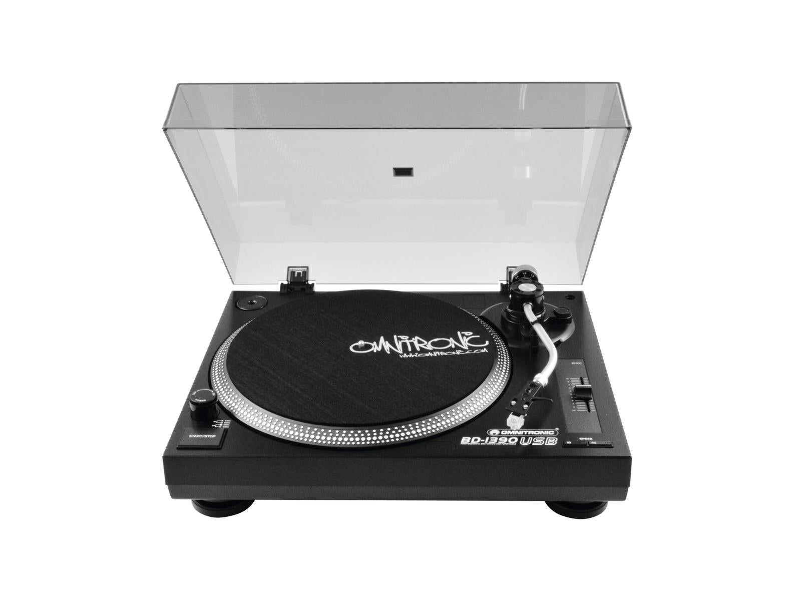 Omnitronic BD-1390 USB draaitafel zwart