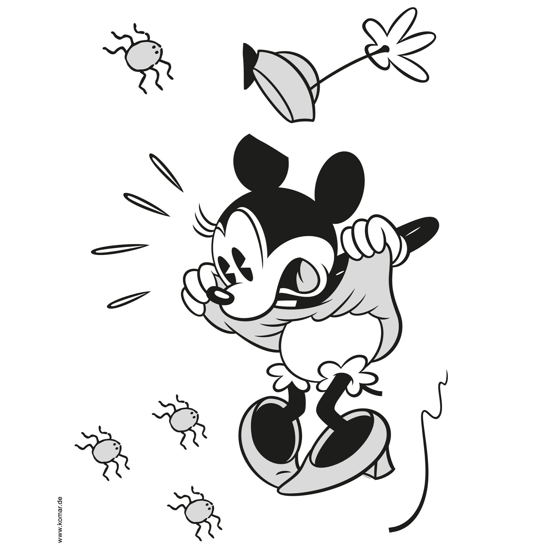 Wandtattoo MINNIE SCREAM - grau-schwarz - 50x70 cm