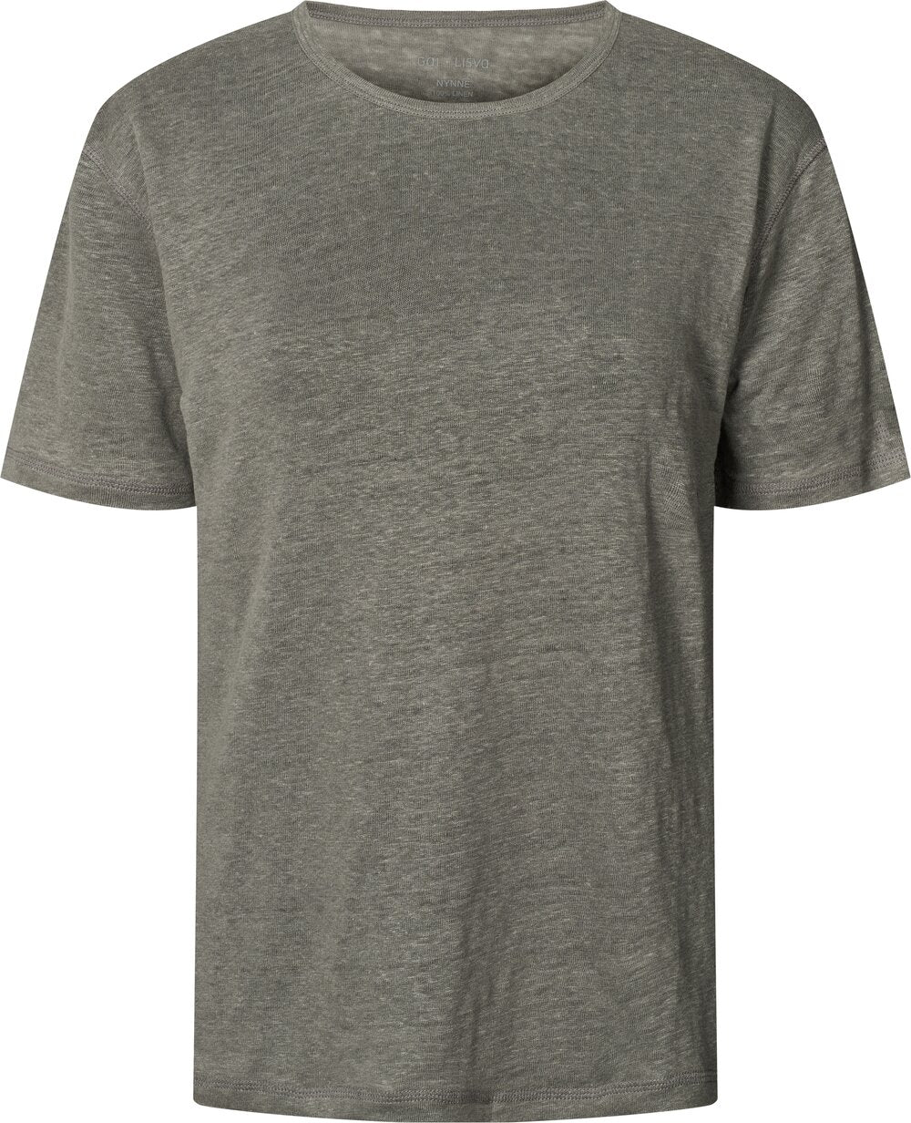 Gai+Lisva  Nynne S/S hør t-shirt - Gargoyle