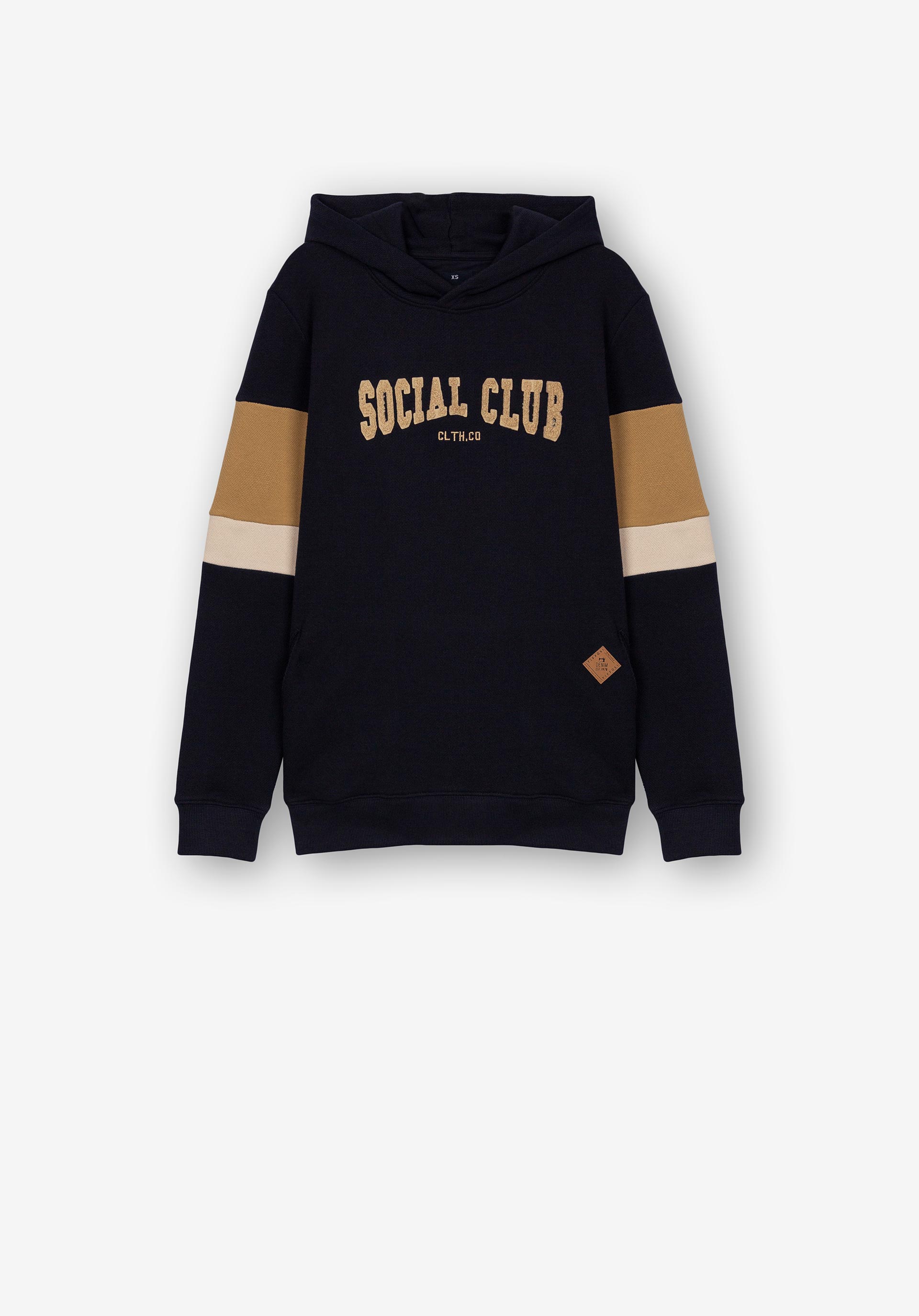 Hoodie com Textura Tricolor