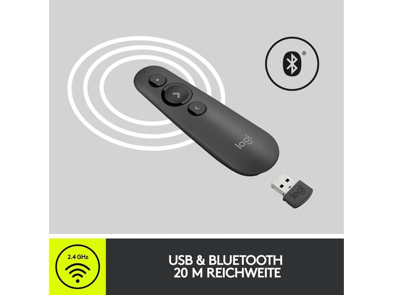 Logitech Presenter R500 s Graphite Mühelos präsentieren – auf fast jedem Gerät