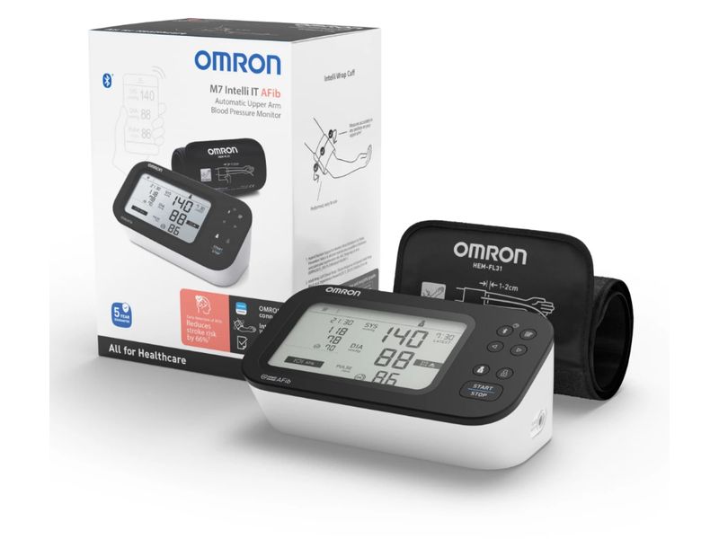Omron Blutdruckmessgerät M7 Intelli IT AFib Oberarm-Blutdruckmessgerät