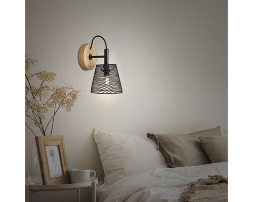 Wandlamp, 1-lichts, Ø 12,5 cm, Taunus zwart