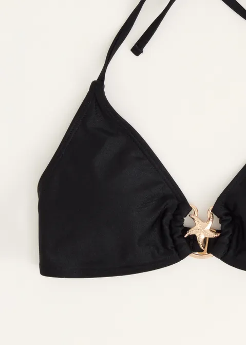 Triangel bikini top met zeester zwart (ZWART)