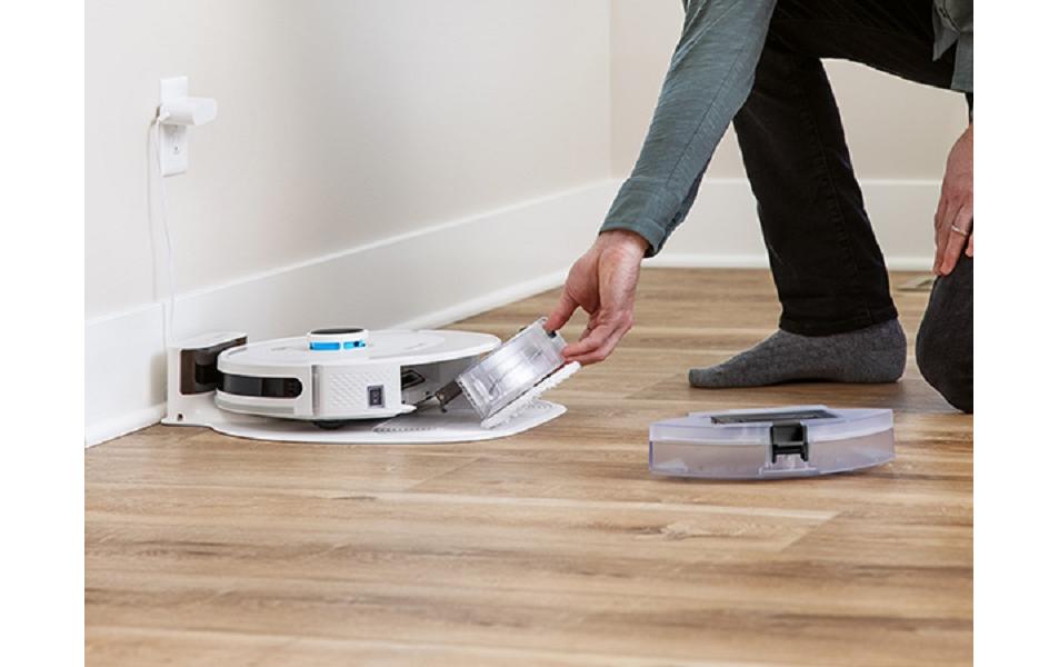 Saug- und Wischroboter Spinwave Robot R5, Schwarz/Weiss<br>Roboterstaubsauger für Saugen – und Wischen