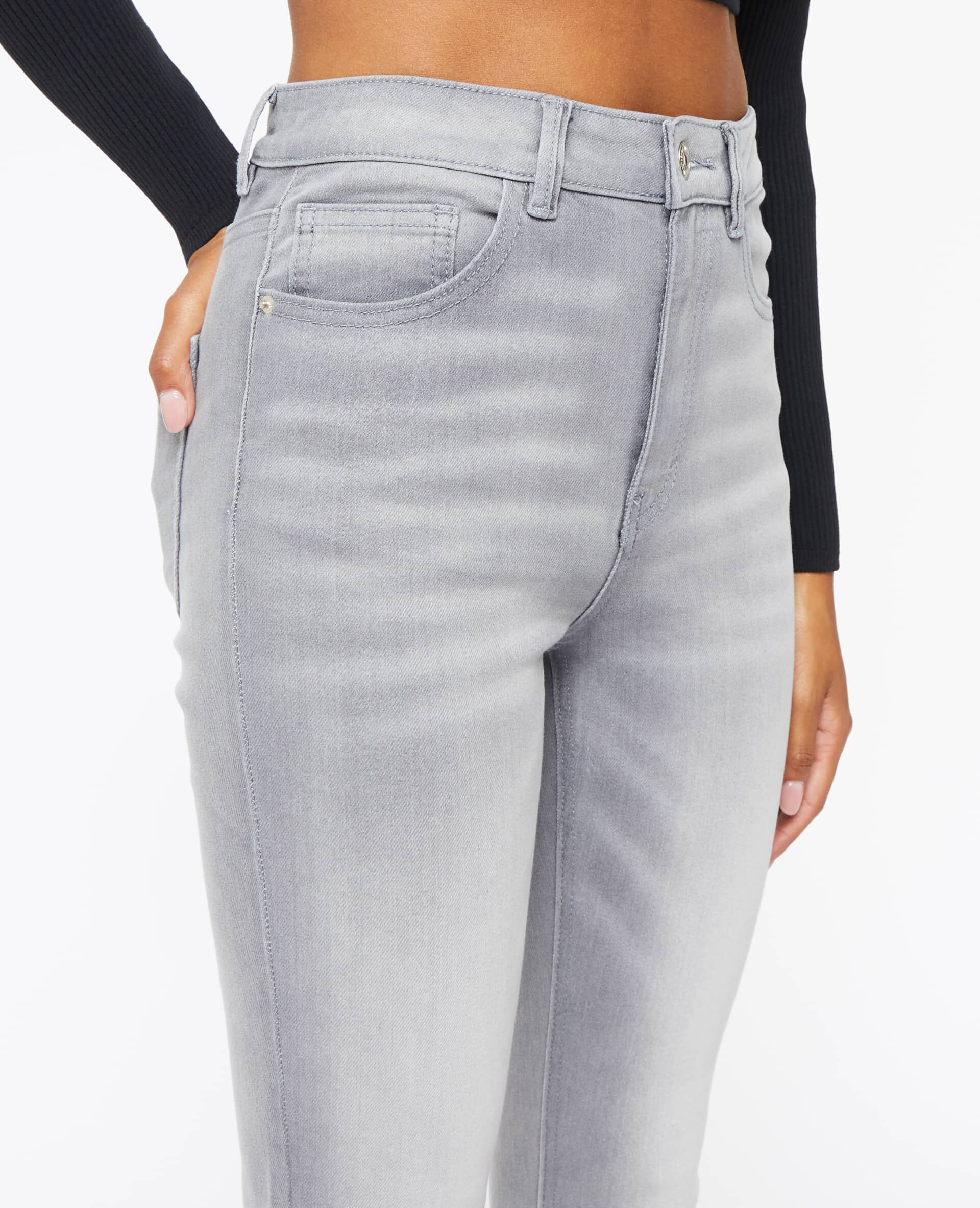 Jean skinny taille haute - Gris clair