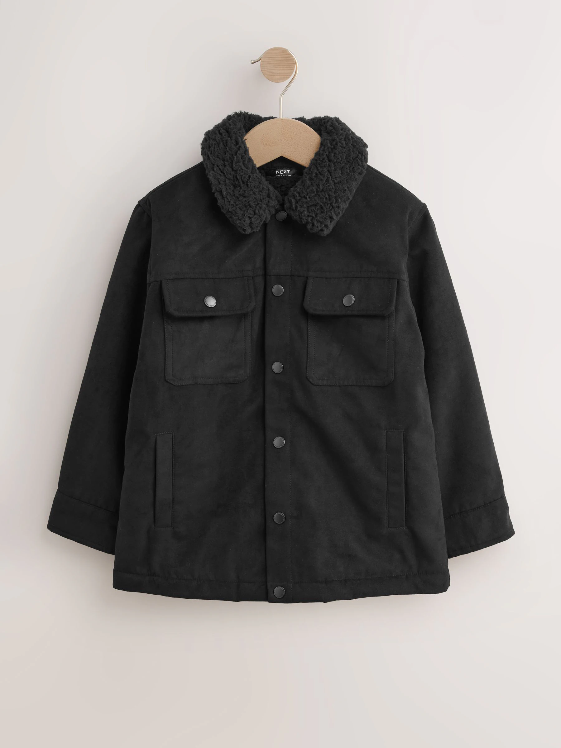 Zwart - Suede Shacket (3-16yrs)