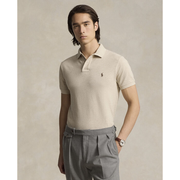 Polo Ralph Lauren Custom Slim Fit Mesh Polo Shirt Expedition dune heather/c8888