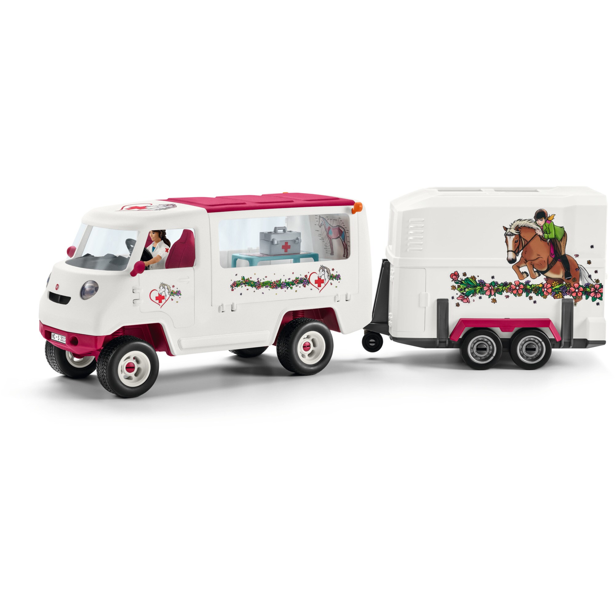 Schleich Spielfahrzeug Horse Club Mobile Tierärztin mit Hannoveraner Fohlen