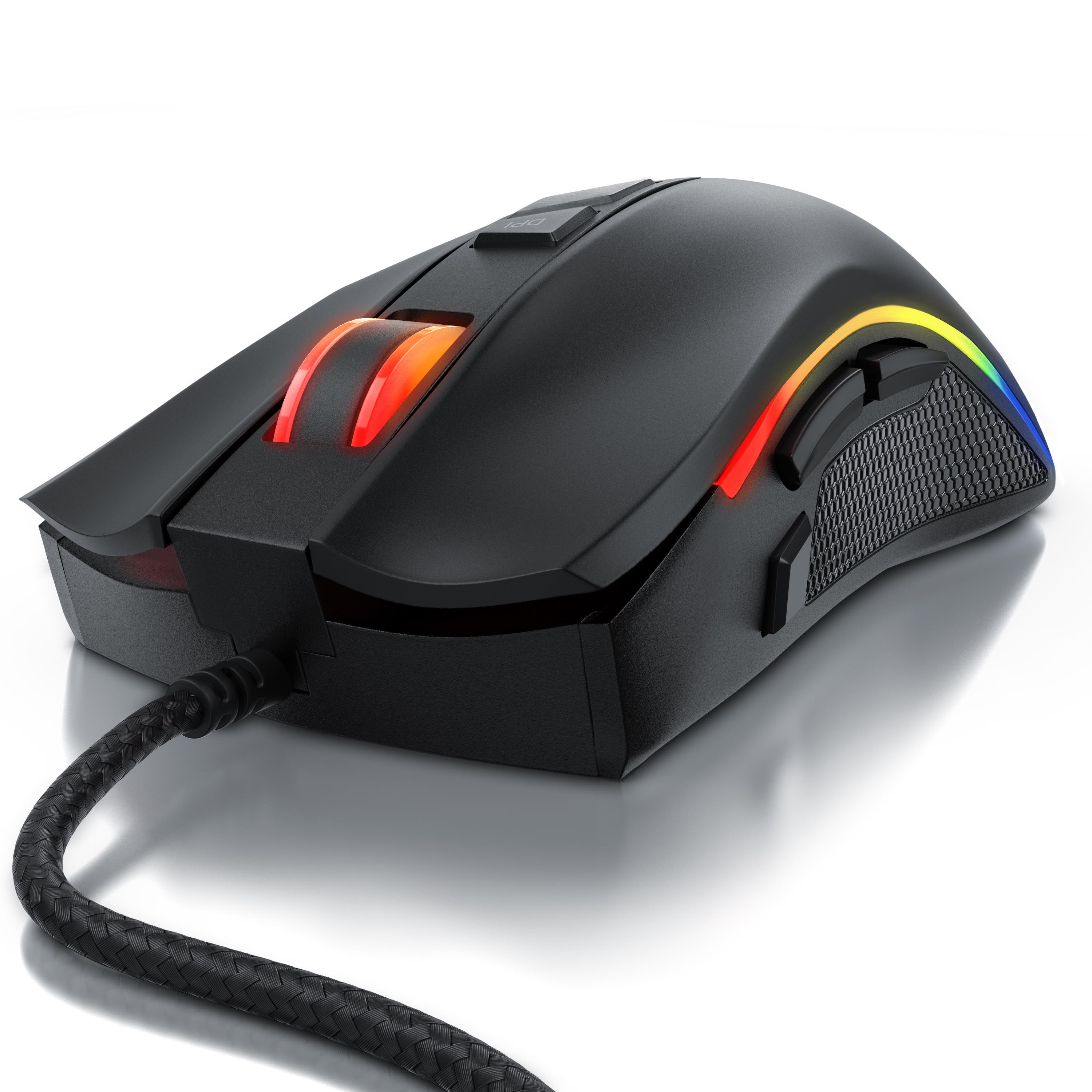 Titanwolf Gaming-Maus kabelgebunden, 2 austauschbaren Seitenteilen WING, 12 Benutzerprofile / 5000 dpi