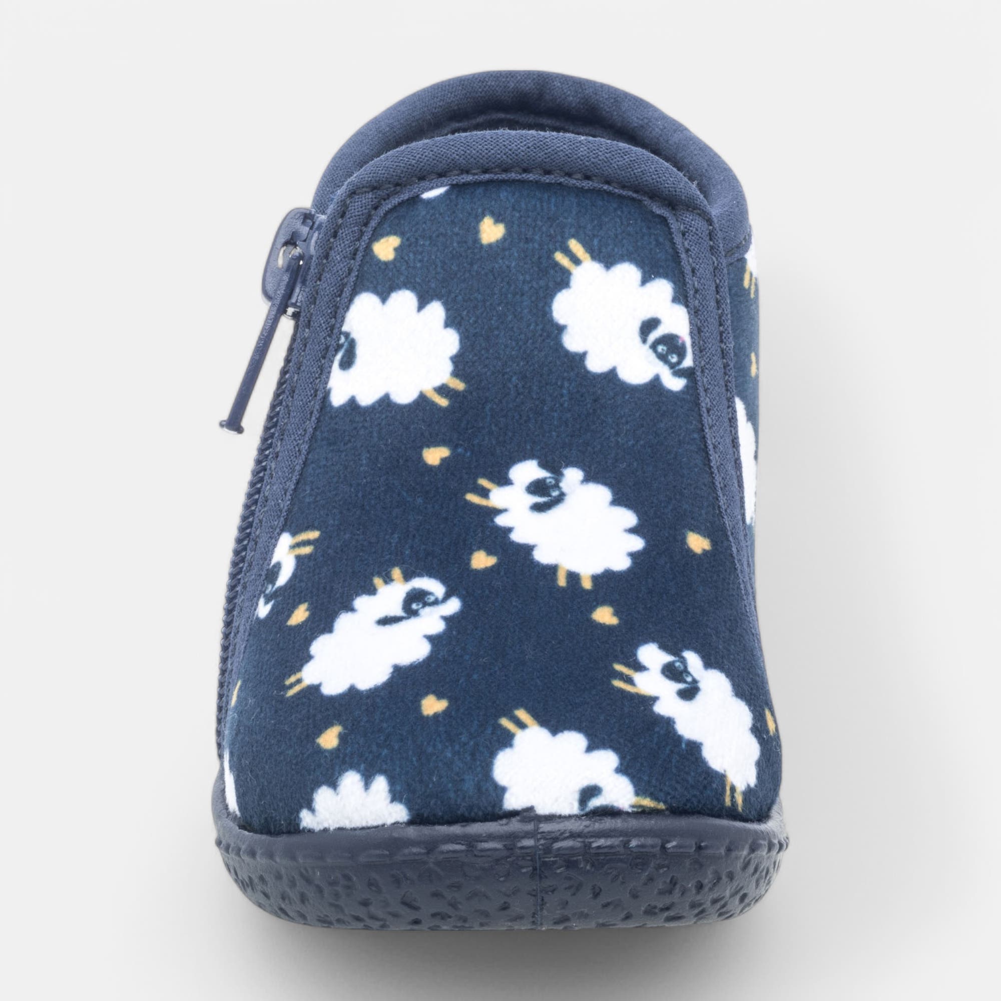 Pantoufles botillons zippés Bébé garçon bleu marine