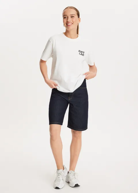 T-shirt met print brunch wit (WIT)