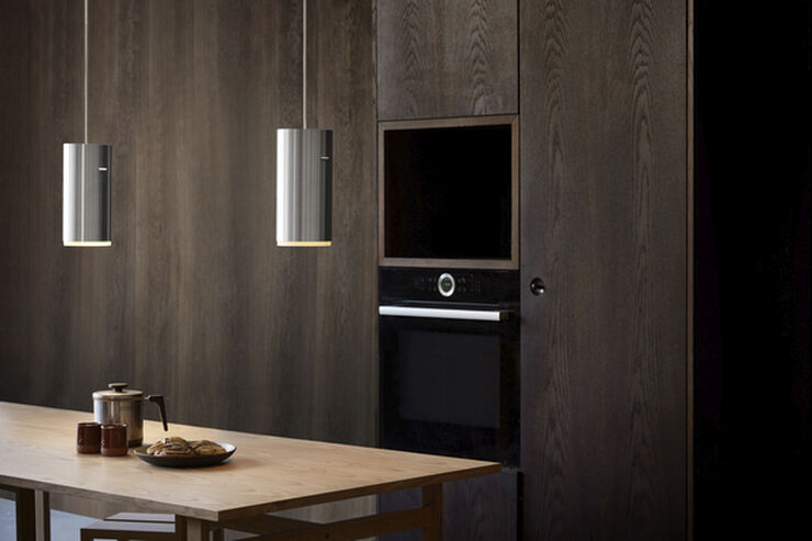 Moebe Tube Pendant, Brushed Aluminium, Large Brushed aluminium