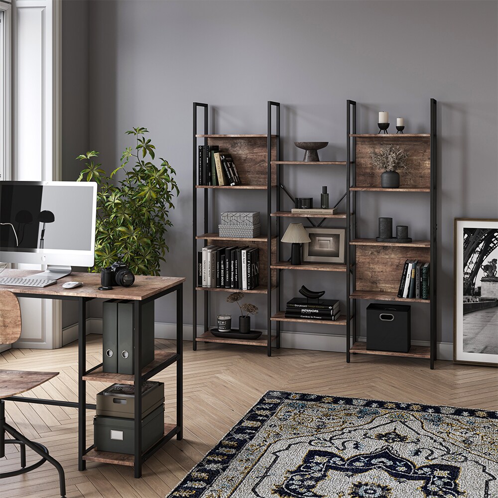 Vicco Bücherregal Fyrk Eiche Schwarz 158 x 167 cm offene Fächer