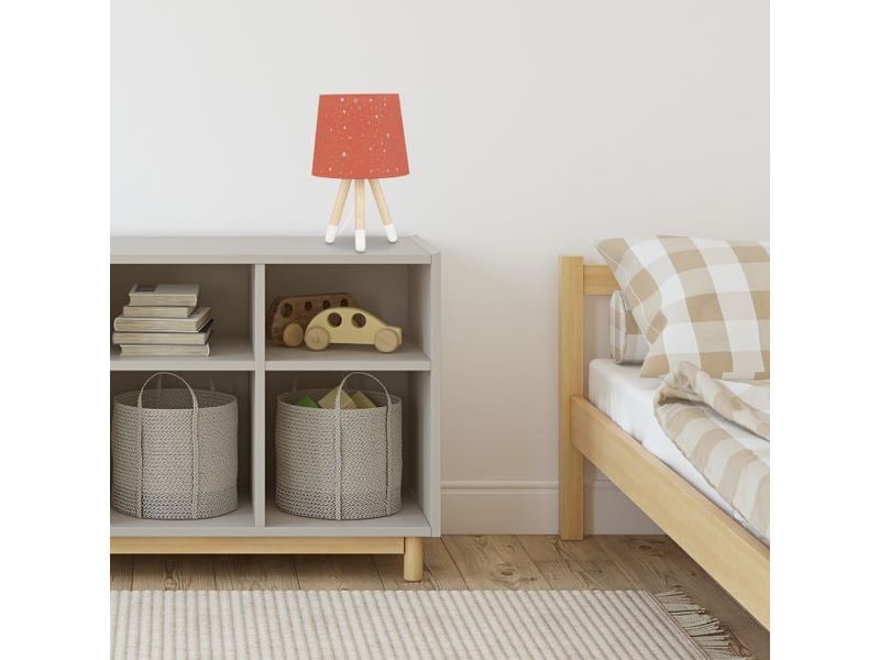 relaxdays Tischlampe Sterne Hellbraun Nachttischlampe mit niedlichem Motiv
