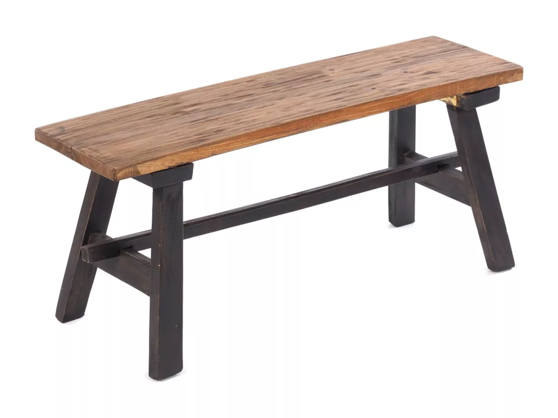 BANC ANZIO 90 Bois massif en acajou, pliable 04 schwarz-natur