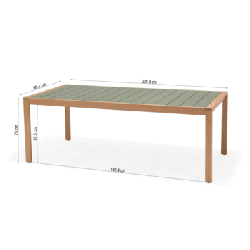 KARWEI tuintafel Kees groen eucalyptus hout 201,4 x 89,4 cm