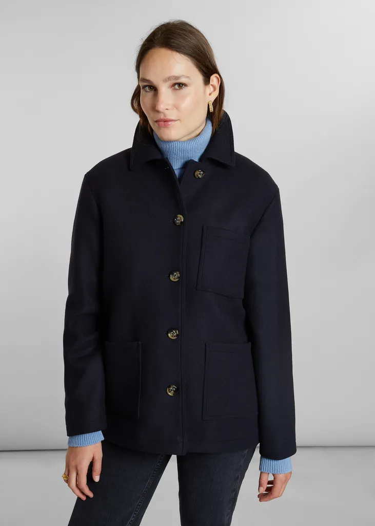 Sur-veste en laine vierge fabriquée en France L'Exception Paris