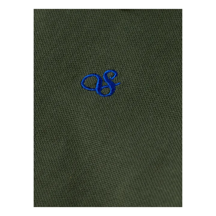 Scotch & Soda Polo Logo Brodé Liseré | Vert kaki