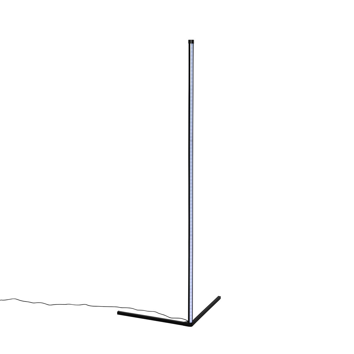 Vloerlamp zwart incl. LED met RGB en afstandsbediening - Carla