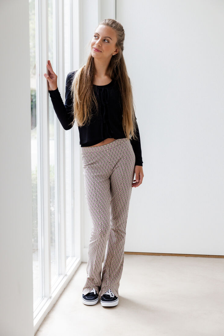LOOXS 10sixteen bruine looxs 10sixteen flared broek 2411-5630