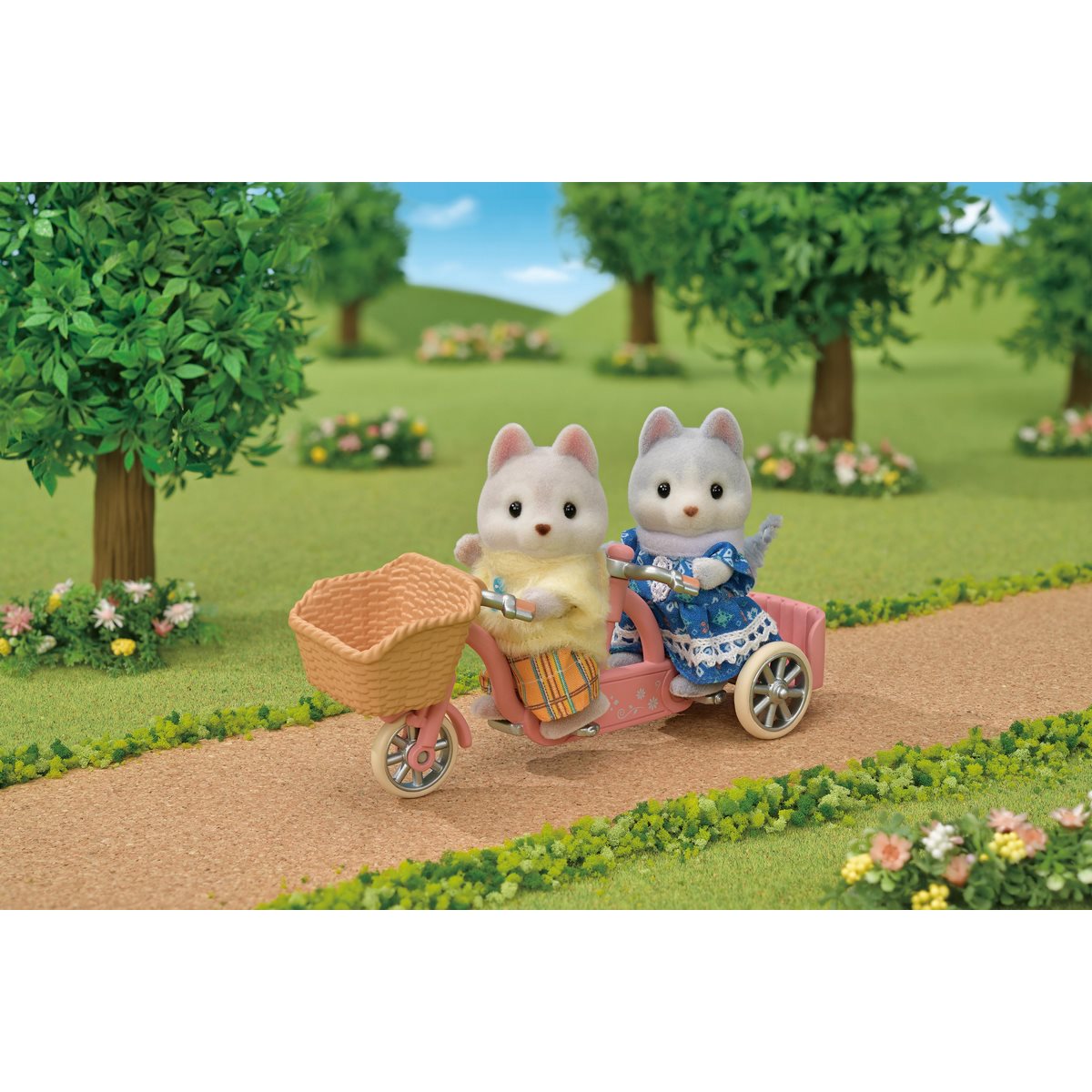 Les frères et sœurs husky et leur tandem - Sylvanian Families 5637