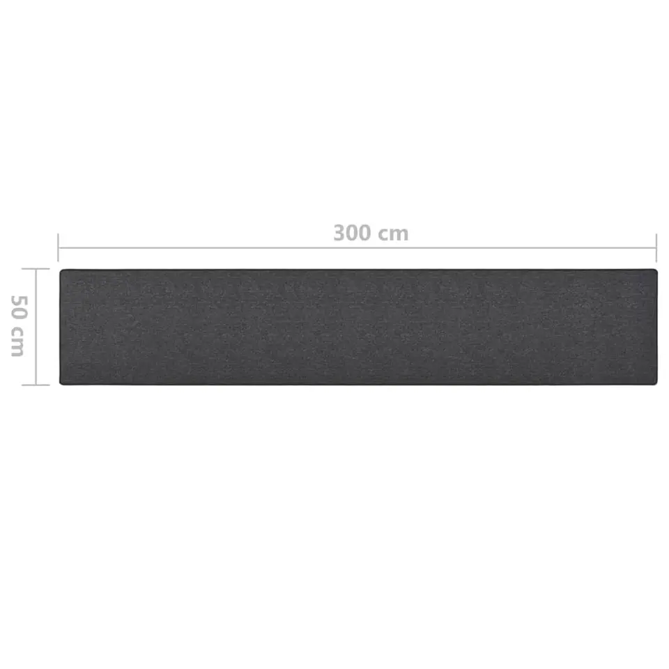 vidaXL - Vloerkleed - Antraciet - Polypropyleen - 50 x 300 cm