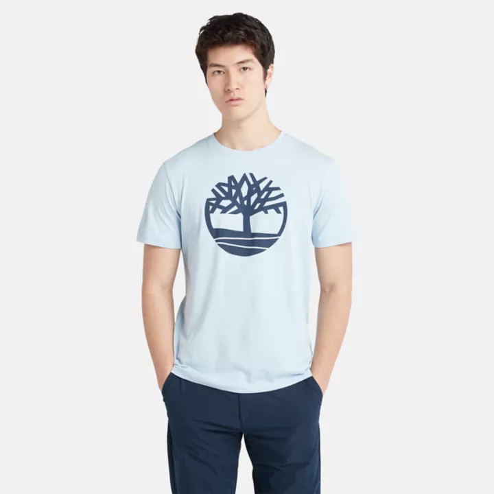 T-shirt à logo arbre Kennebec River pour homme en bleu clair
