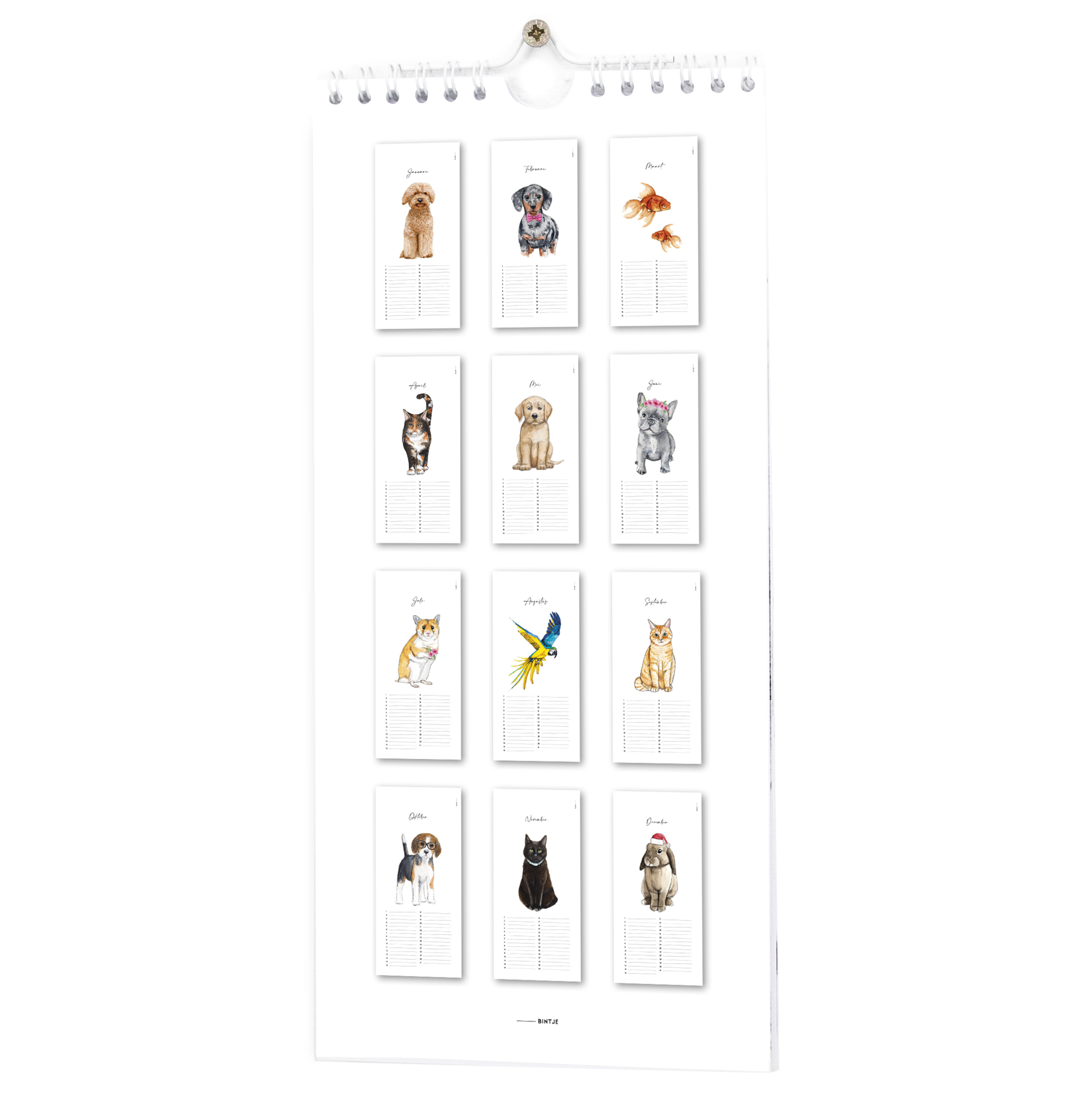 Verjaardagskalender Bintje dieren Kalender Bintje DierenKalender Bintje dieren