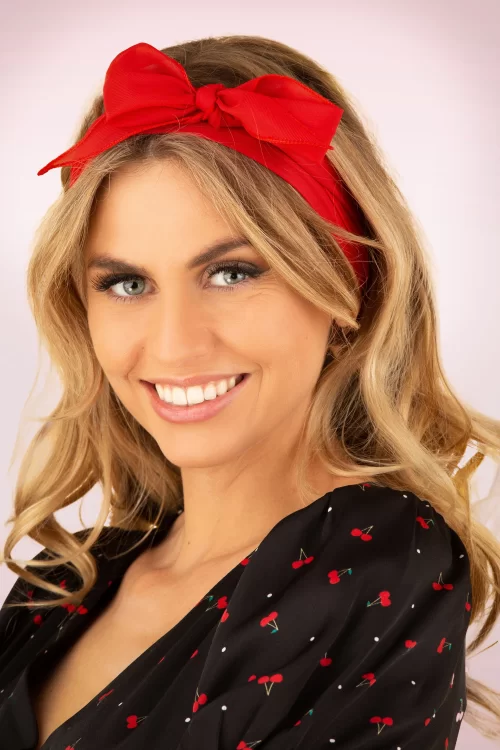 ZaZoo Vintage retro haarsjaal in rood