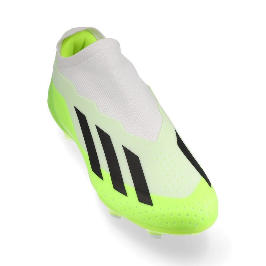 adidas X Crazyfast .3 Laceless FG Crazyrush - Blanc/Noir/Lucid Lemon