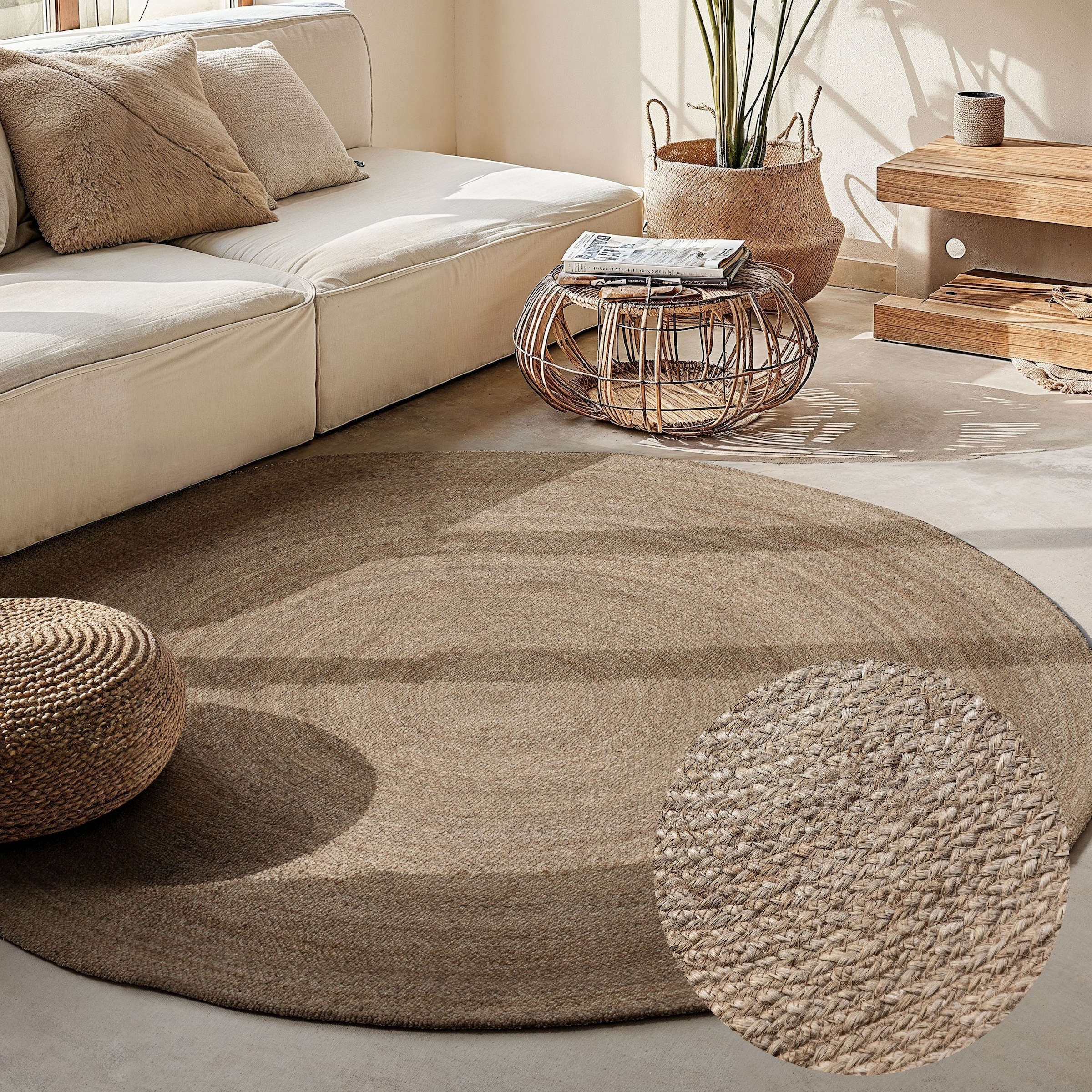 HANSE Home Teppich »Rangpur Juteteppich« rund 10 mm Höhe Handgewebt, 100% Jute , Natur, Wohnzimmer, Flur, Boho, Skandi