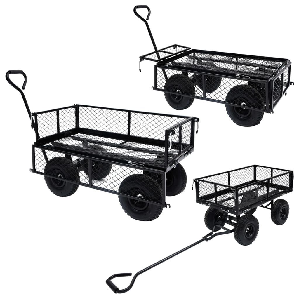 vidaXL Tuinhandtrolley Zwart 250 kg