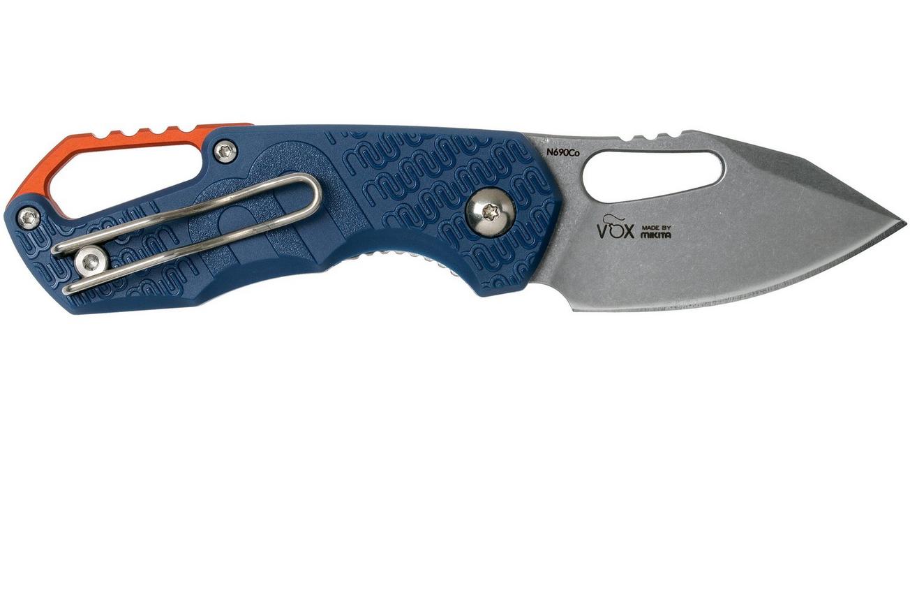 MKM Isonzo FX03-3PBL Clip point Blue FRN zakmes, Jesper Voxnaes design