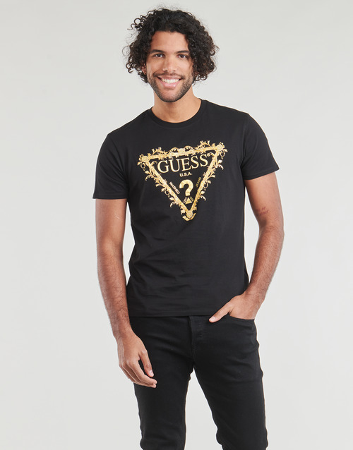 Guess - SS BSC GUESS TRI SCROLL TEE - Noir