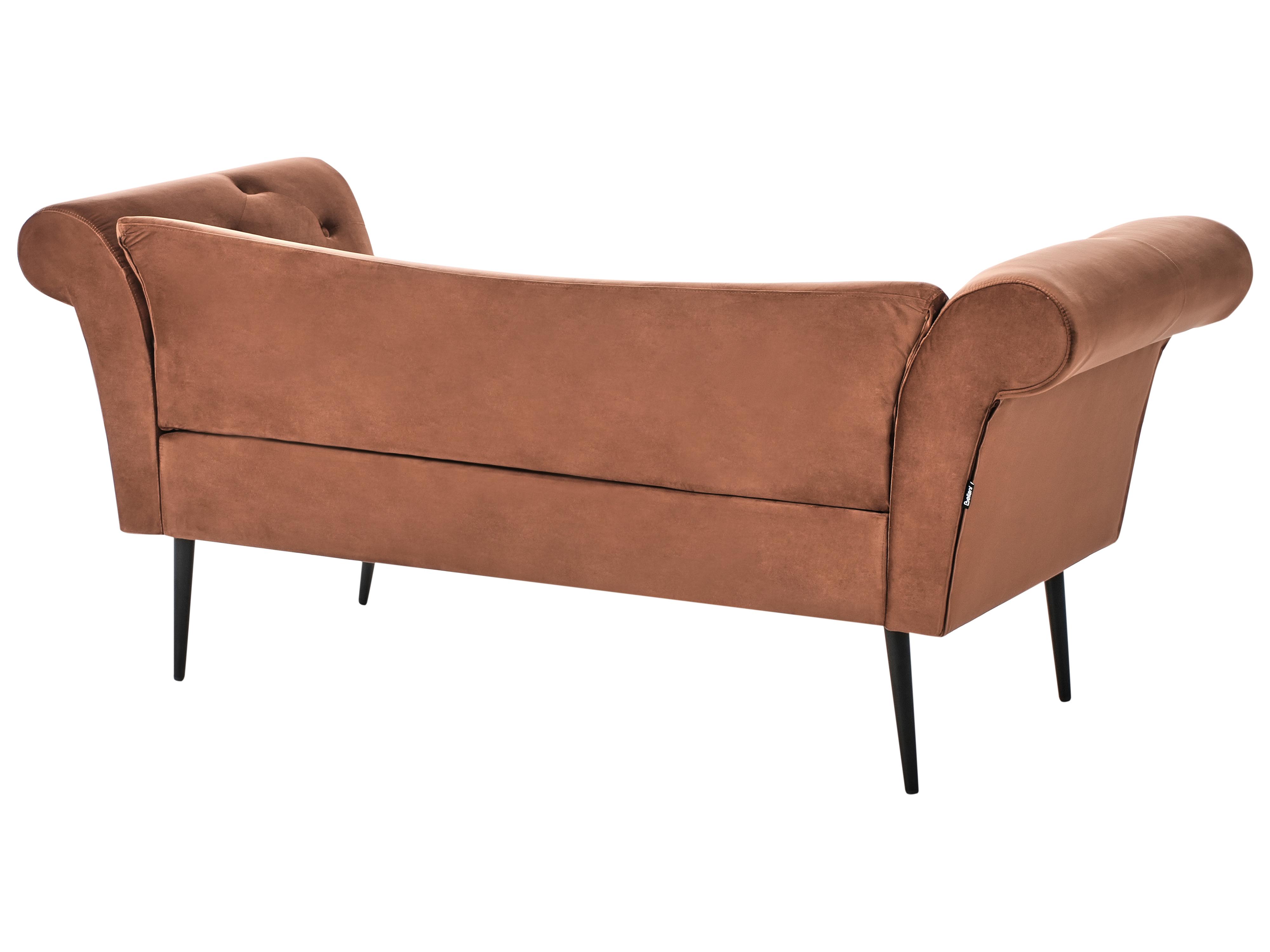 Chaise longue NANTILLY Fluweel Goudbruin