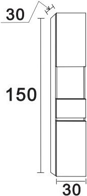 Badstuber - Belluno - Kolomkast - Wit - 150x30x30cm - 1 Lade 2 Deuren 5 Vakken