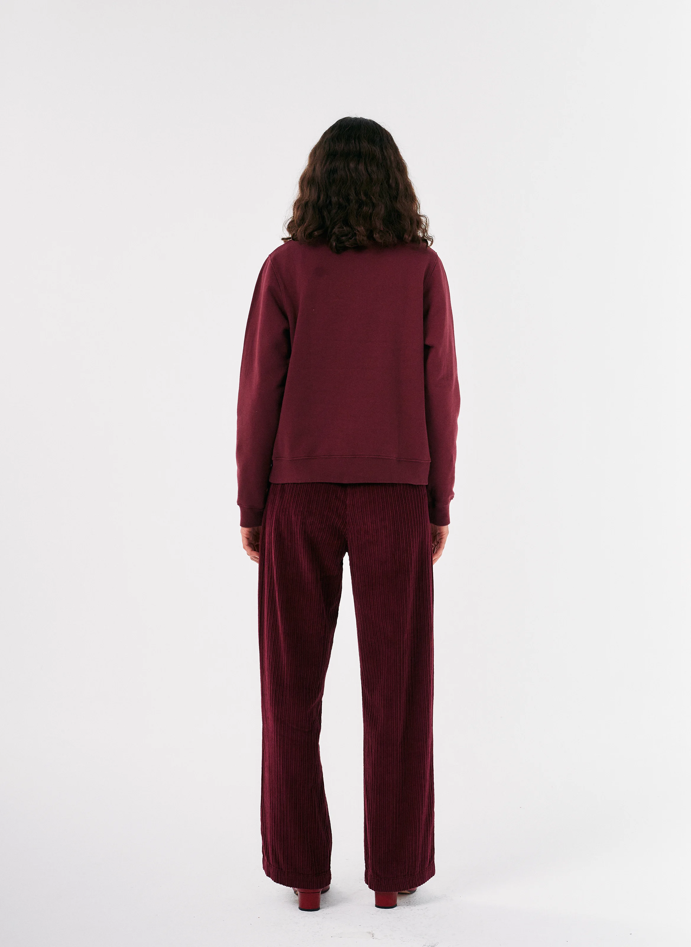 Pantalon large en coton | Rouge